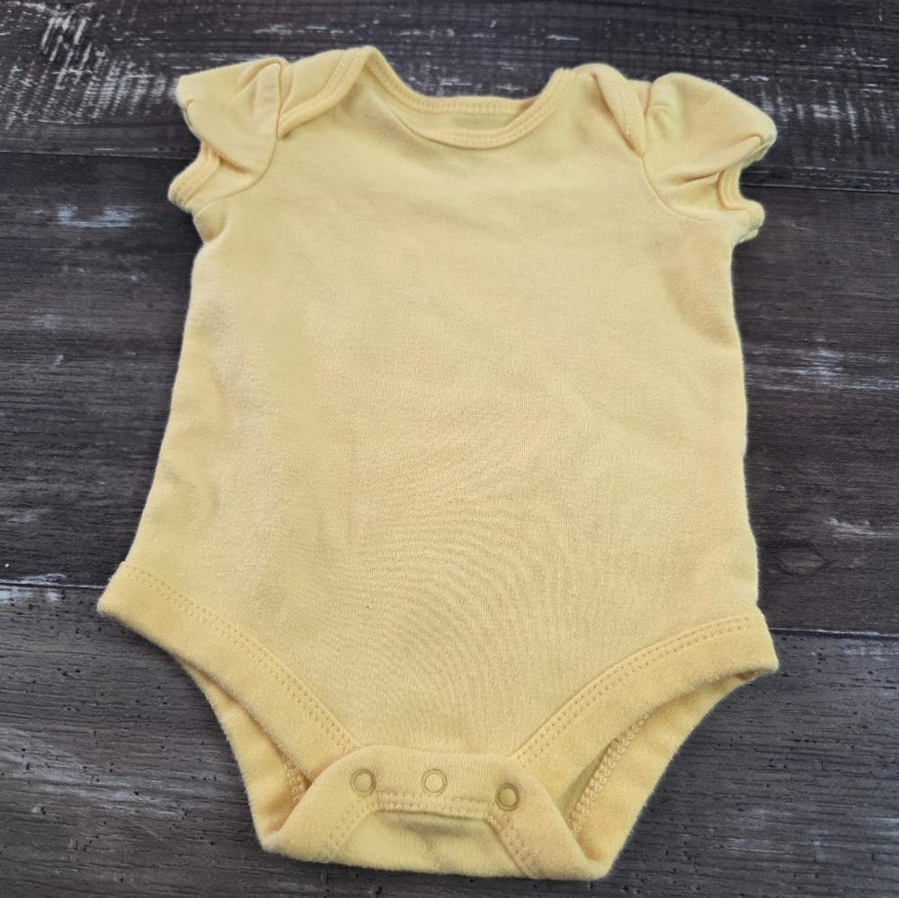 Yellow Ruffled Sleeve Baby Onesie